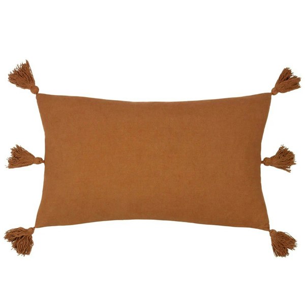 Yard Folis Embroidered Cushion Cover - Pecan