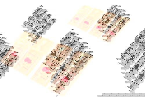 KAV Pack of 8 Wooden Mouse Snap Traps | Natural Reusable No Poison Metal Hanger Classic Mice Trap Pest for Home and Office