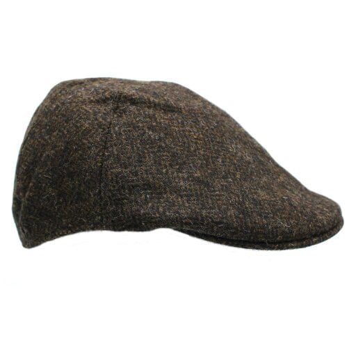 Heather Hats & Accessories British Tweed Wool Flat Cap, Satin Lining, Outdoor Wear, Otter Brown