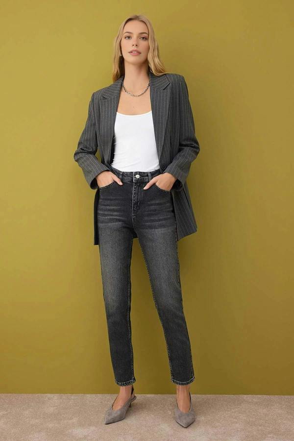 WOVCOR High Waist Comfort Mom Jeans