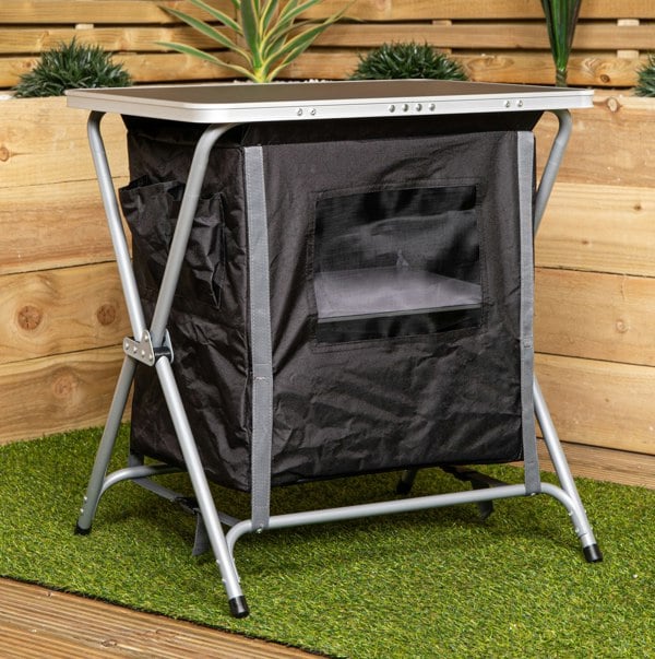 Samuel Alexander 60cm Portable Foldable Camping Table / Cabinet in Black