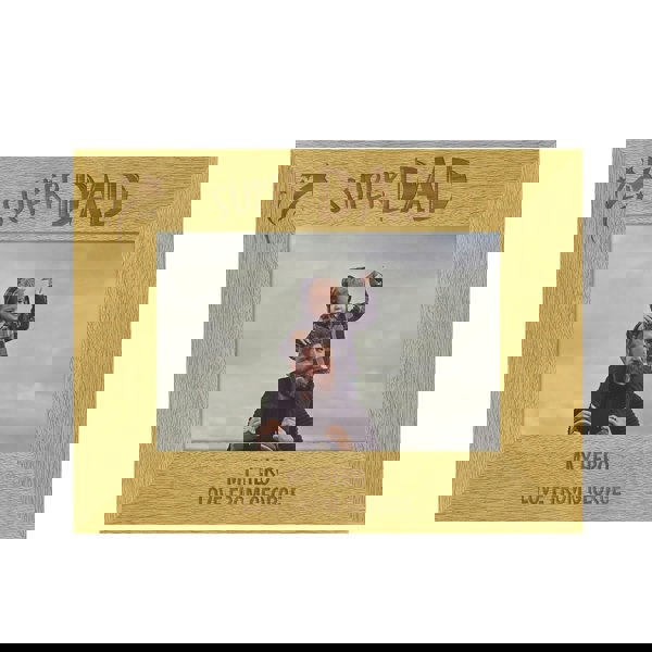 Personalised Memento Company Personalised Super Dad 6x4 Landscape Wooden Photo Frame