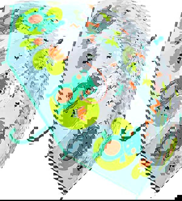 KAV Kids Transparent School Umbrella Boys and Girls - Sweet, Beautiful, Lightweight Design Dome Parasol for Your Child (Frog)