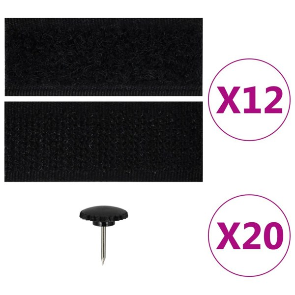 Berkfield Insect Door Curtains 2 pcs with Magnet Blocks Black 230x160 cm