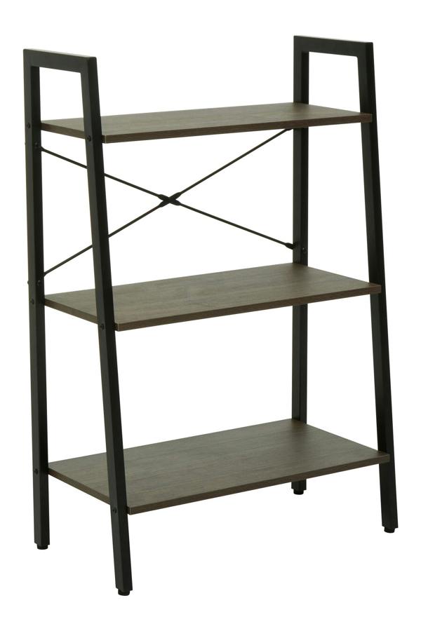 Bradbury Three Tier Dark Oak Veneer Ladder Shelf Unit