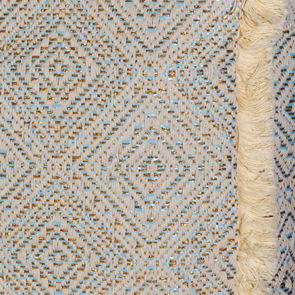 Elie Beaumont Summer Tote - Fringe Powder Blue Diamond Jacquard weave