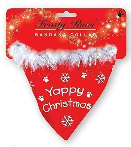 Yappy Christmas Dog Bandana Collar with Velcro Fastening, Red Festive Festive Pet Accessory image 1