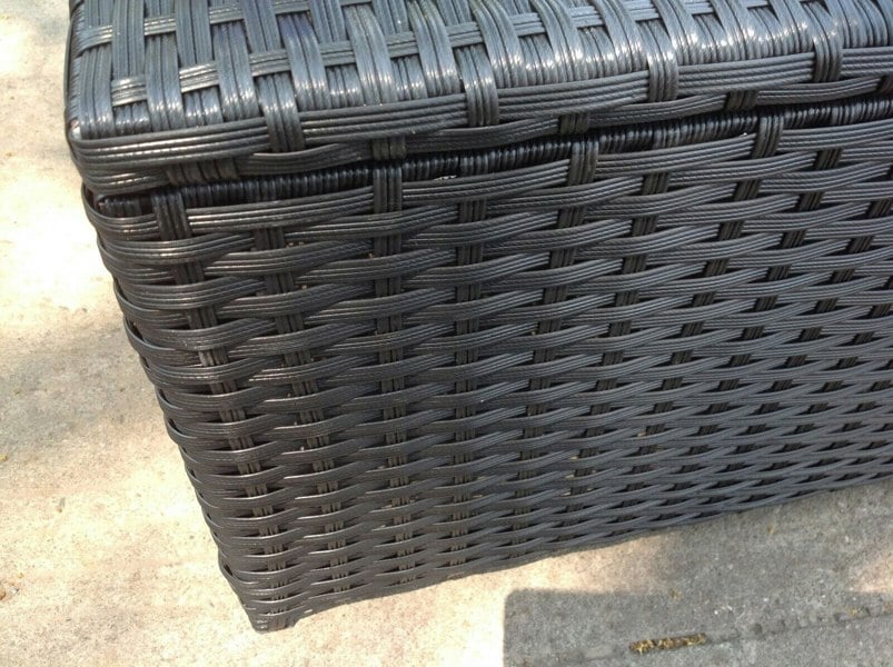 Fimous Square Rattan Coffee Table - Black