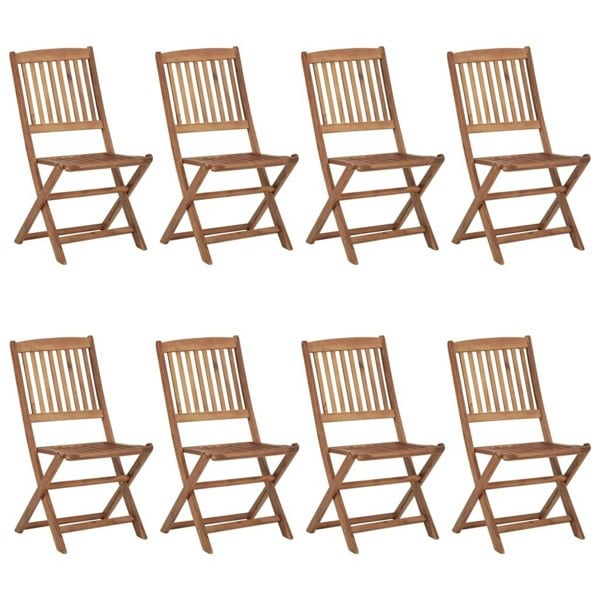 Berkfield Folding Outdoor Chairs 8 pcs Solid Acacia Wood