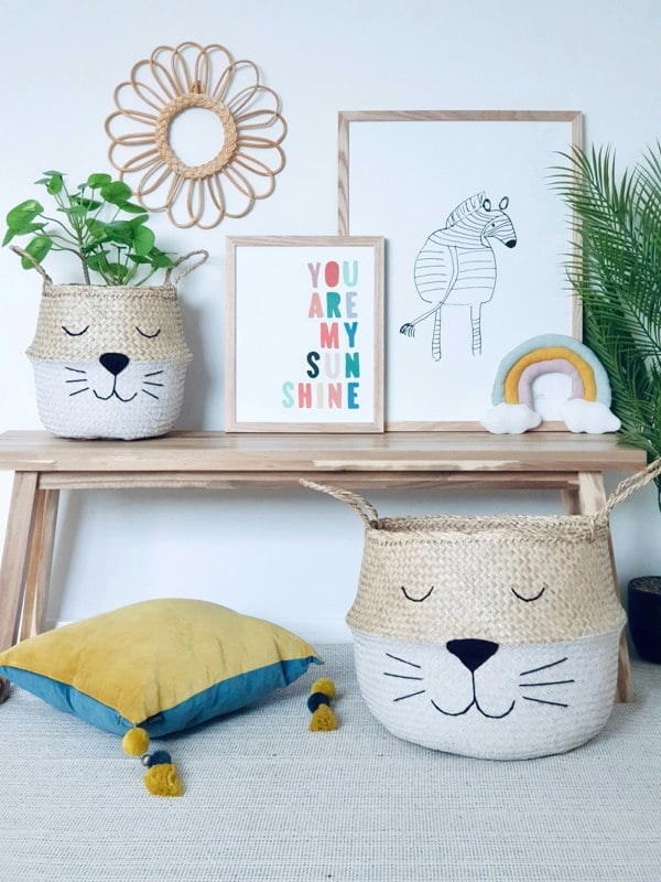 White Bottom Whiskers Basket - Extra Large - Bellybambino