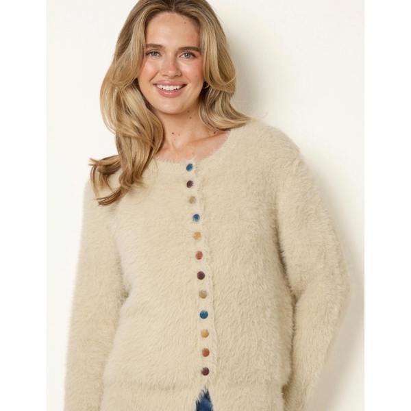 Blue Vanilla Cardigan With Multicolour Button