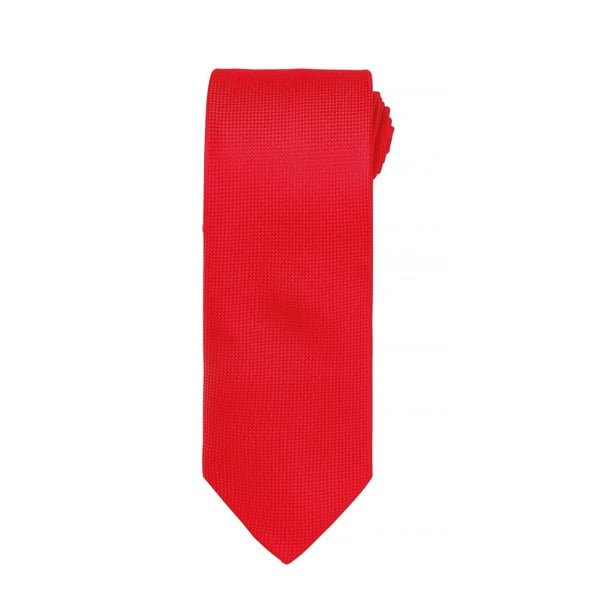 Premier Mens Micro Waffle Formal Work Tie - Red