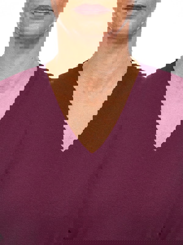 PennyPlain High Back V-neck Top - Wine