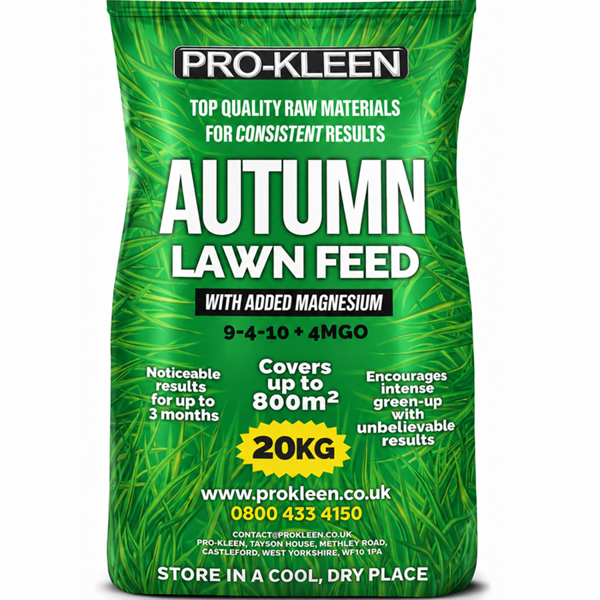 ProKleen Pro-Kleen Autumn Lawn Feed Fertiliser 20kg Encourages Grass Green Up & Prevents Lawn Disease