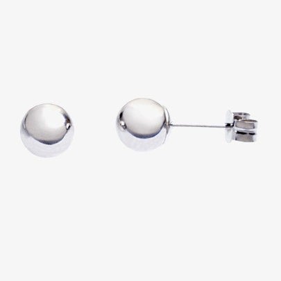 T. H. Baker 9ct White Gold Plain 5mm Ball Stud Earrings SE105