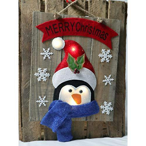 36 cm Battery Operated Wooden Frame Wall Decoration with 6 Warm White LED Bulbs image 6