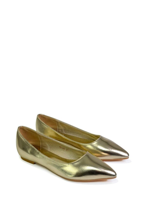 XY LONDON Pointed Toe Slip on Flat Ballerina Pump Shoes