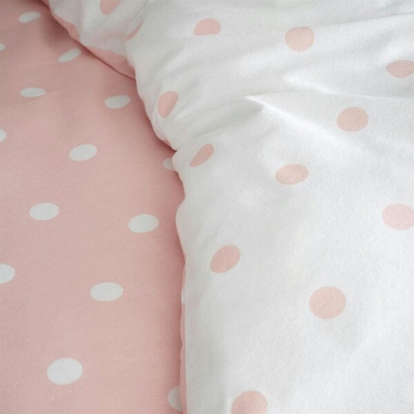 HomeSpace Direct Brushed Polka Dot Pink Duvet Cover Set