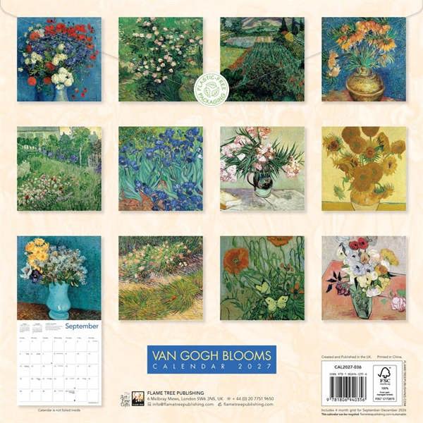 Van Gogh, Blooms Calendar 2027, Wall Calendars, Month To View, Art, Gift