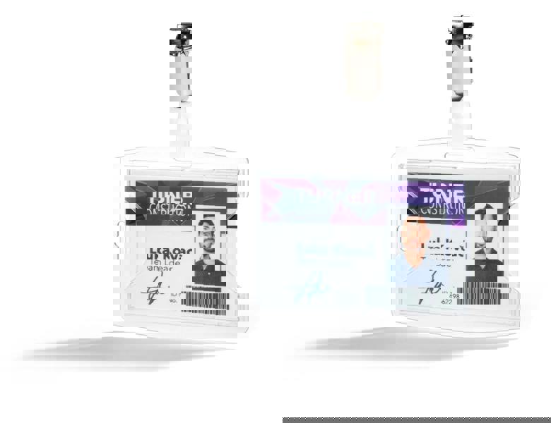 Durable reXycle 1 Card Security Pass ID Badge Holders with Clip | 25 Pack