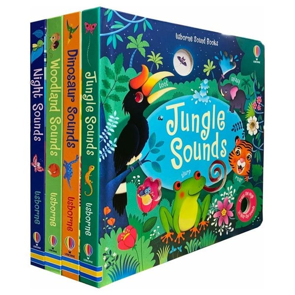 Sound Books Series 1 Collection 4 Books Set Jungle, Dinosaur, Woodland, Night