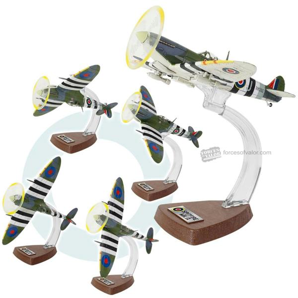 a group of model airplanes on stand