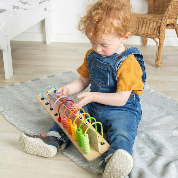 Bigjigs Toys Wooden Colourful Rainbow Counting Abacus