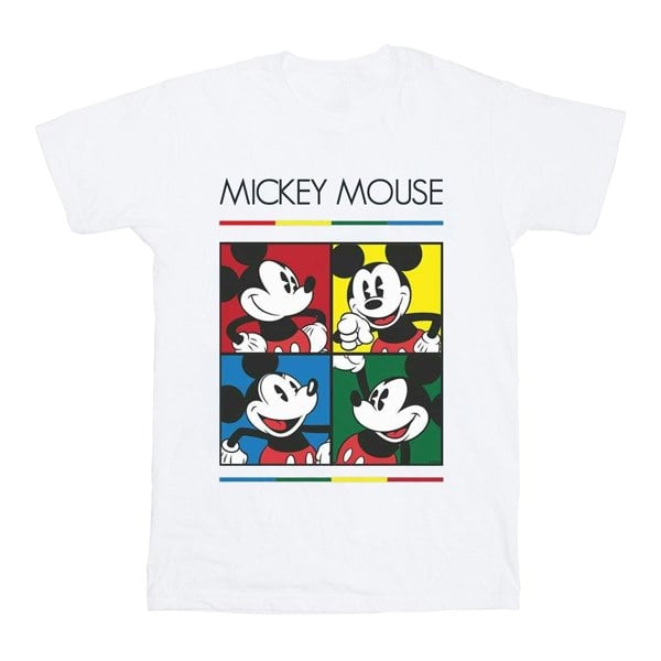 Disney Boys Mickey Mouse Square Colour T-Shirt - White