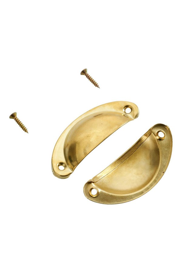 Living and Home 2Pcs Iron-nickel Alloy Cupboard Drawer Shell Cup Pull Handle for Cabinet, Drawers, Closet, Furniture Accessories