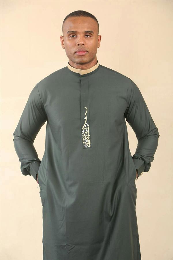 Infinity Leather Men's Thobe Arab Saudi Emirati Islamic Clothing Jubba Robe