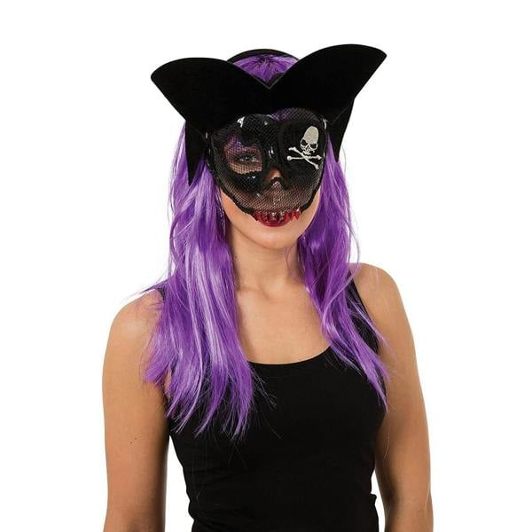 Bristol Novelty Womens/Ladies Transparent Evil Pirate Mask - Black - 