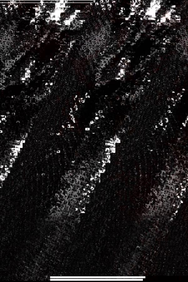 Liquid Sequin Boobtube Midaxi With Corsage - Black DR4126