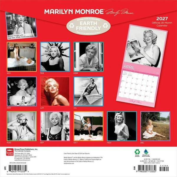 Marilyn Monroe Faces Calendar 2027, Wall Calendars, Month To View, Entertainment, Gift