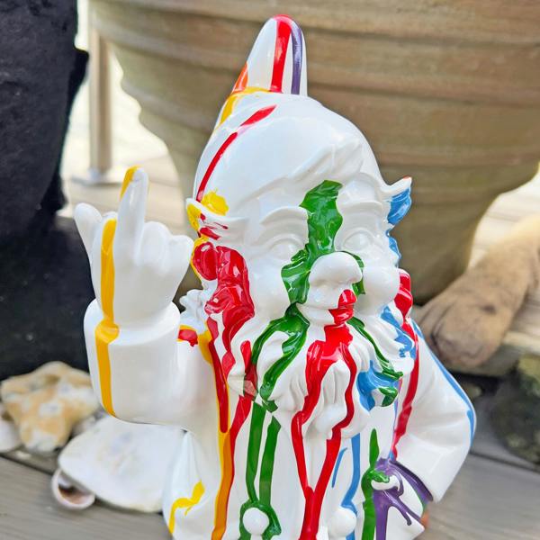 Stoobz Rainbow Art Middle Finger F**k You Garden Gnome 30cm