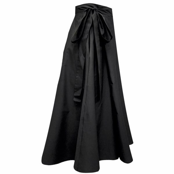 Frock Tales Illusion Wrap Midi Skirt - Black With Pockets