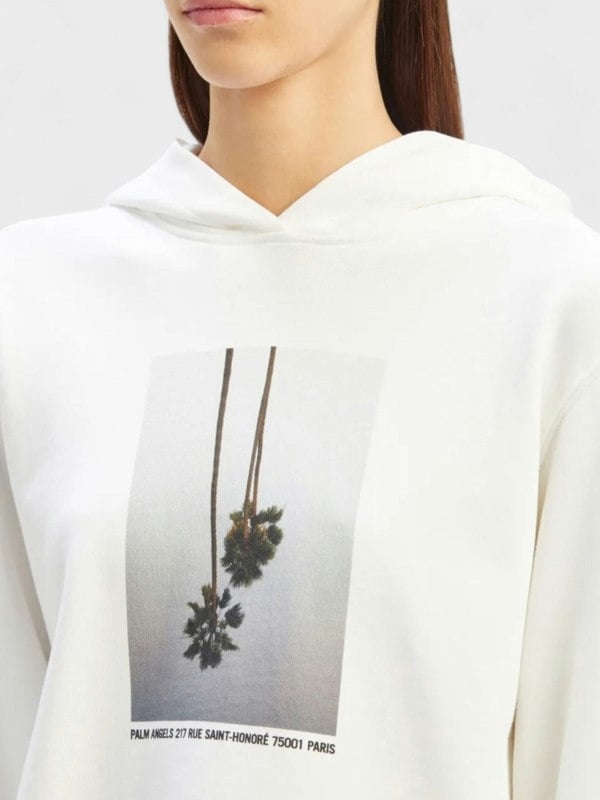 Palm Angels Mirage Fitted Hoodie White - Supplied FashionPalm Angels