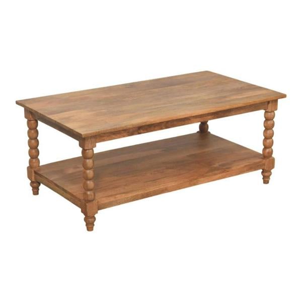 Artisan Furniture Solid Wood Spindle Coffee Table, 1 Open Slot, Brown