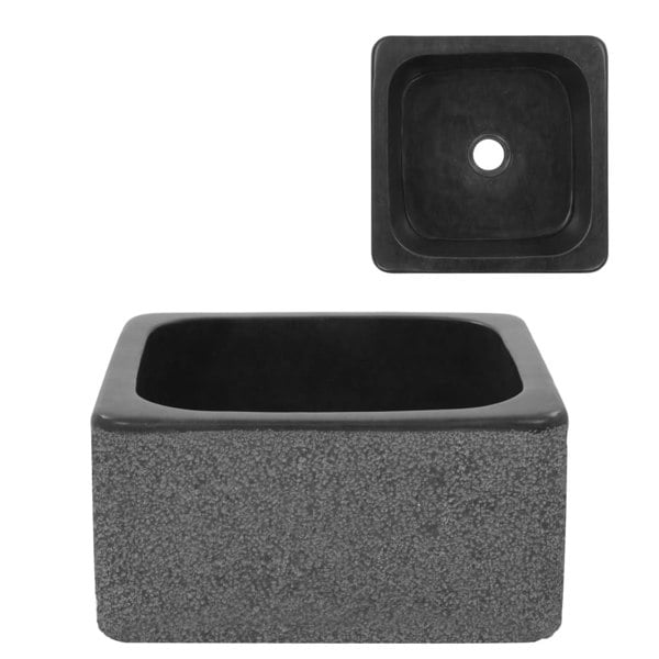 Berkfield Sink 30x30x15 cm Riverstone Black