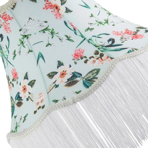 Victorian Styled Vintage Lamp Shade with Green and Blue Floral Decor Image 3