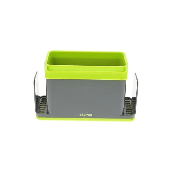 CALITEK Sink Caddy Washing Up Storage Tidy with Removable Drip Tray Green
