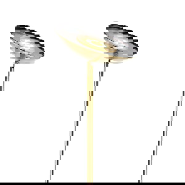 Modern Uplighter Floor Lamp in Antique Brass with Memory Dimmer Button Image 4