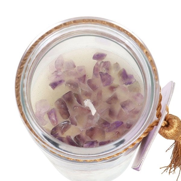 Serano Selene Goddess Tube Candle with Amethyst Crystals