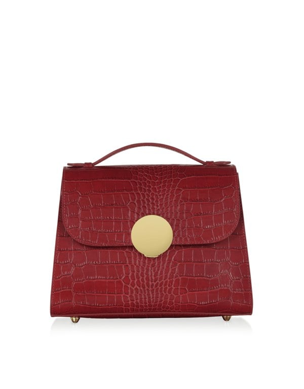 Le Parmentier Bombo Croco Top-Handle Satchel Bag - Red