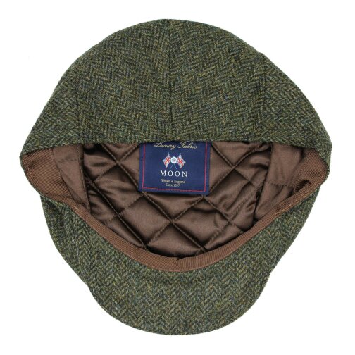 Heather Hats & Accessories British Tweed Wool Flat Cap, Satin Lining, Outdoor Wear, Pine Olive