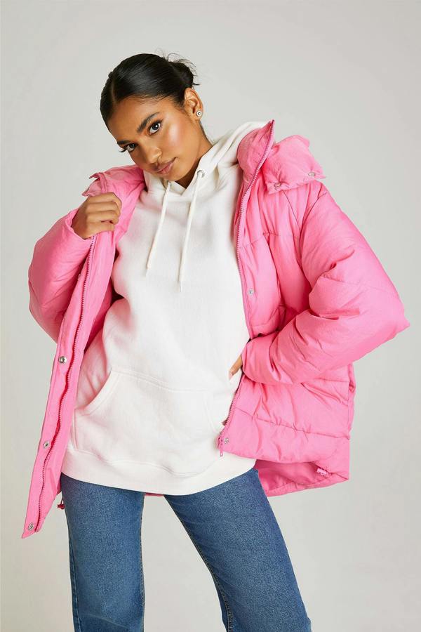 Urban Bliss Bright Pink Puffer Jacket