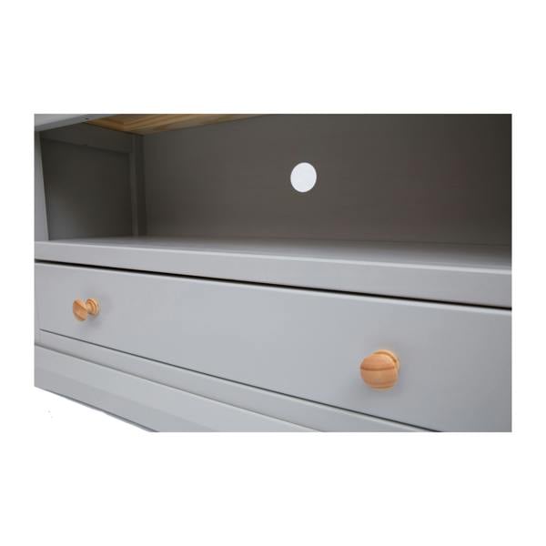 Cabinet Bits Loreo Light Grey 1 Drawer TV Cabinet Wood Knob