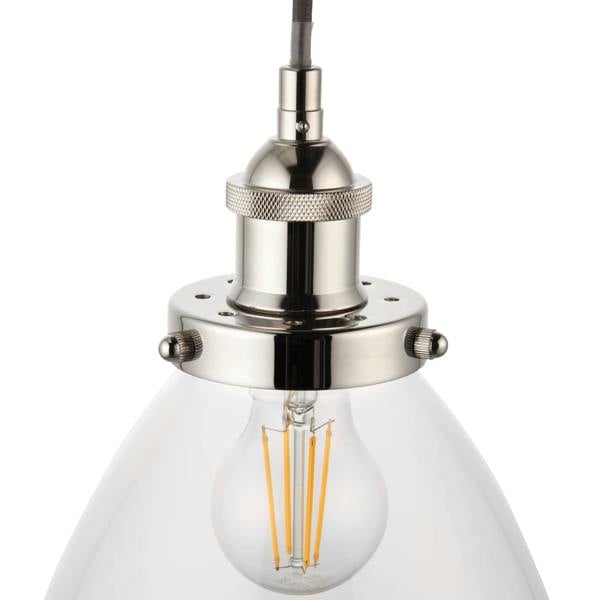 Pagazzi Lighting Brunswick Satin Nickel and Clear Glass  Easy-Fit Pendant Shade
