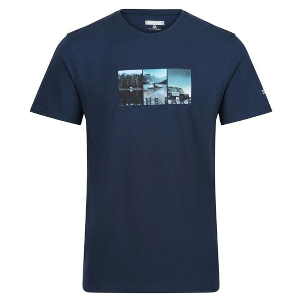 Regatta Mens Breezed IV Landscape T-Shirt - Moonlight Denim