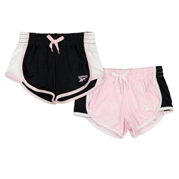 Reebok Girls Running Shorts (Pack of 2) - Pink Lady/Black - 