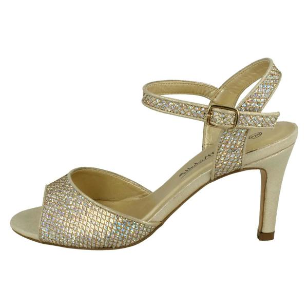 Anne Michelle Ladies Anne Michelle Glitter Peep Toe Heels F10467